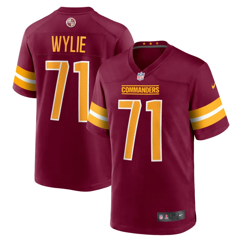 Men's Washington Commanders Andrew Wylie Burgundy Game Player Jersey