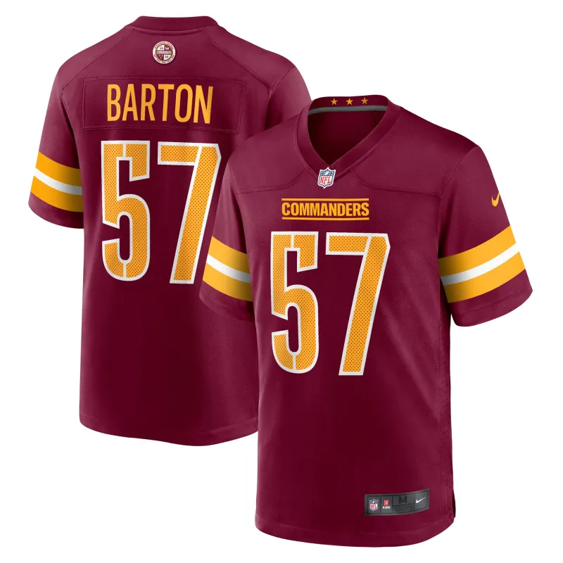 Men's Washington Commanders Cody Barton Burgundy Game Player Jersey