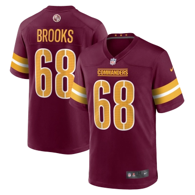 Men's Washington Commanders Curtis Brooks Burgundy Game Jersey 01