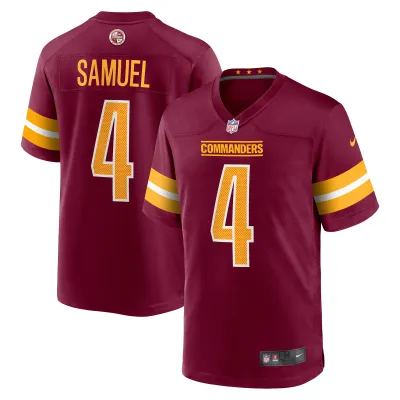 Men's Washington Commanders Curtis Samuel Burgundy Game Player Jersey 01