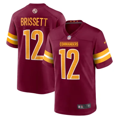 Men's Washington Commanders Jacoby Brissett Burgundy Game Player Jersey 01