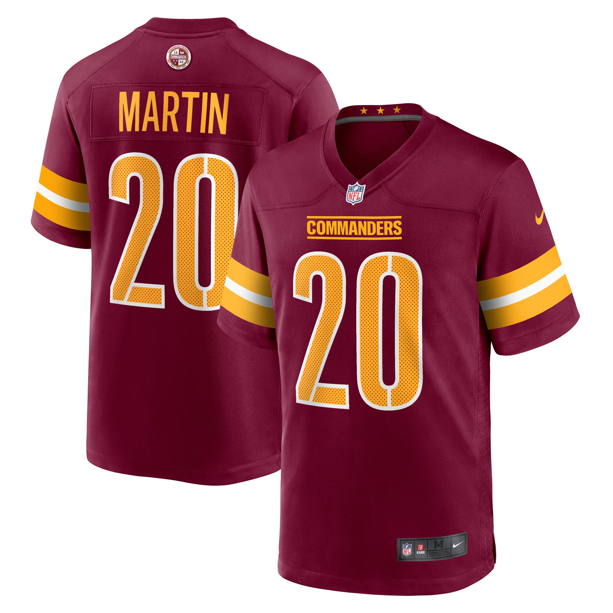 Men's Washington Commanders Jartavius Martin Burgundy Team Game Jersey