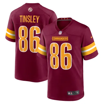 Men's Washington Commanders Mitchell Tinsley Burgundy Team Game Jersey 01