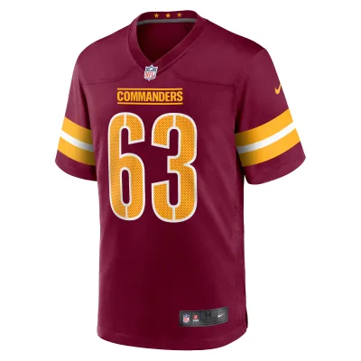 Men's Washington Commanders Nick Gates Burgundy Game Player Jersey 02