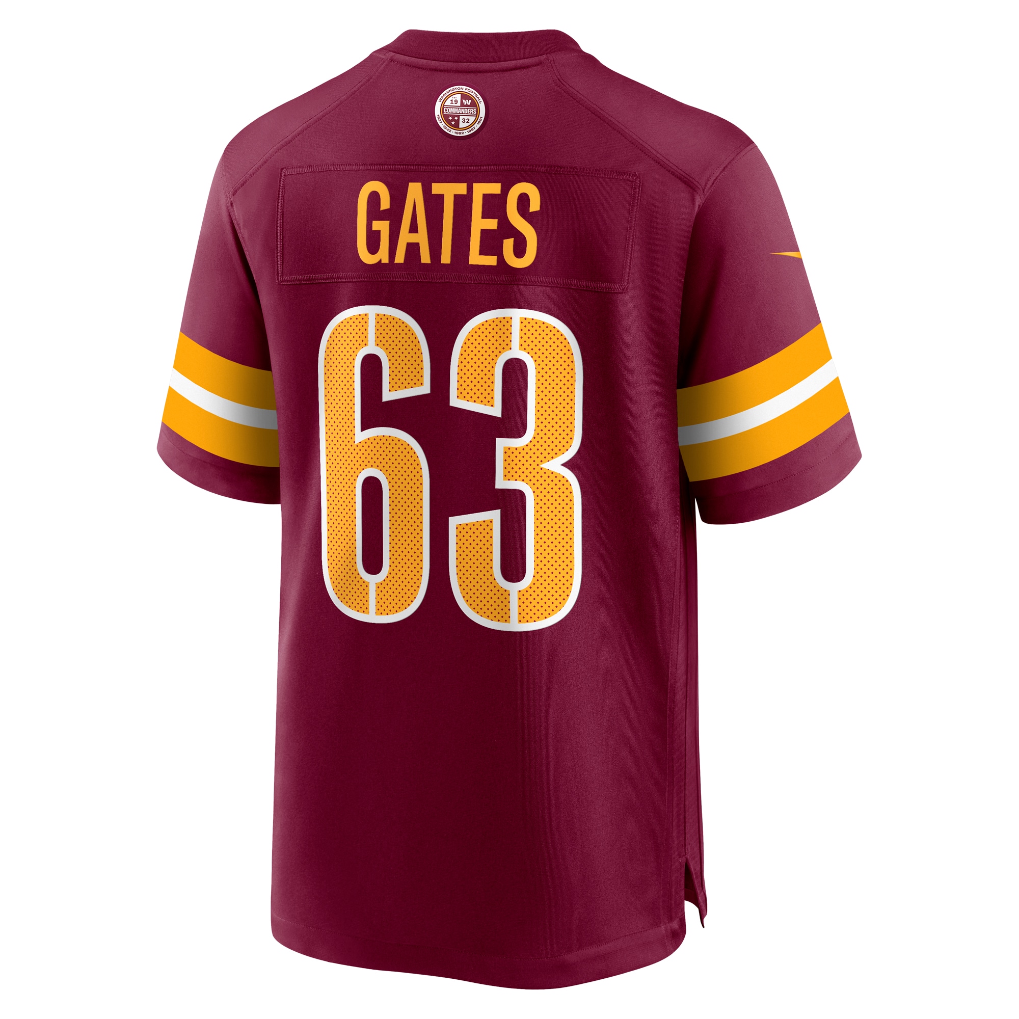 Men's Washington Commanders Nick Gates Burgundy Game Player Jersey