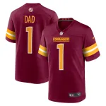 Men's Washington Commanders Number 1 Dad Burgundy Game Jersey