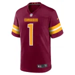 Men's Washington Commanders Number 1 Dad Burgundy Game Jersey