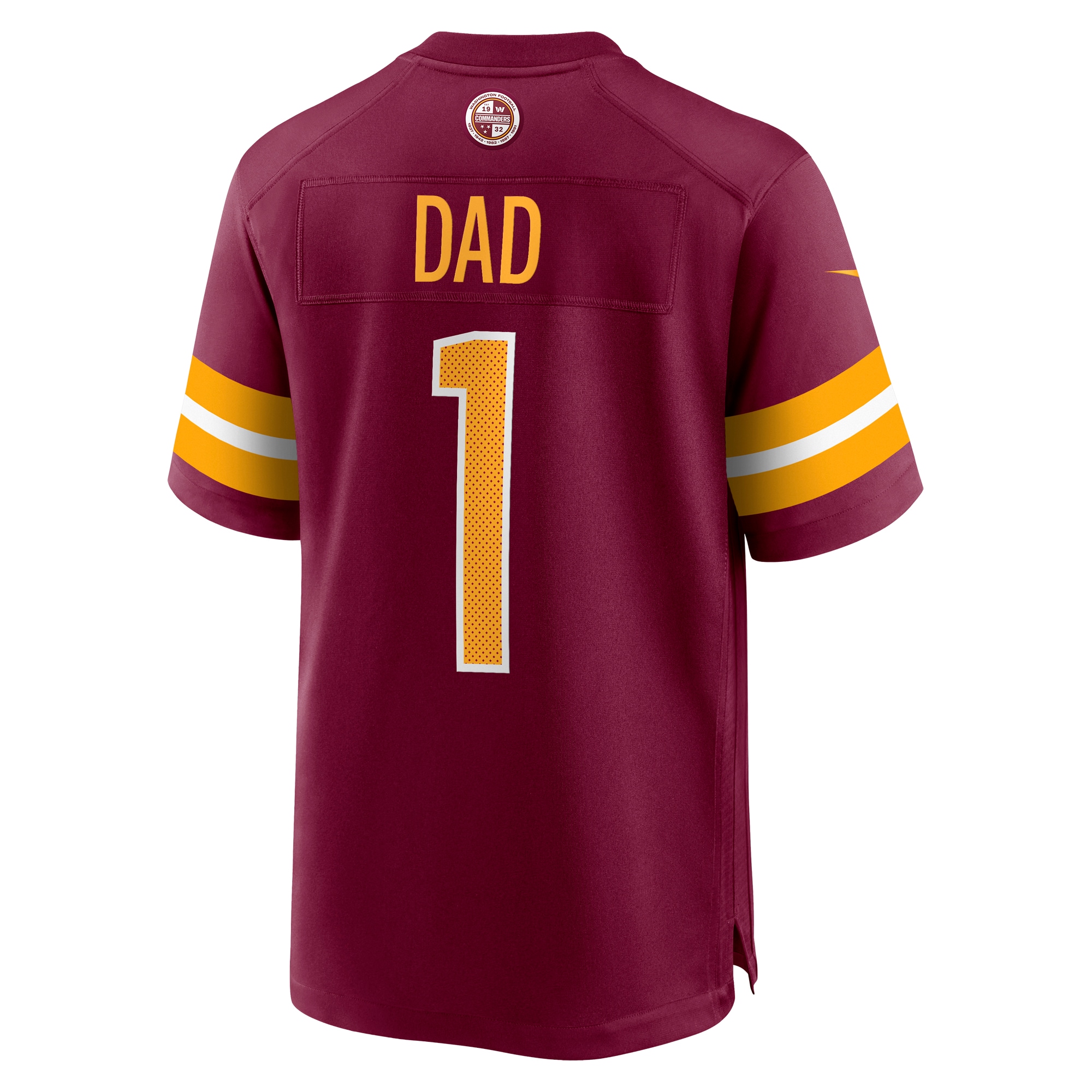 Men's Washington Commanders Number 1 Dad Burgundy Game Jersey
