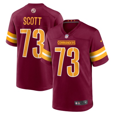 Men's Washington Commanders Trent Scott Burgundy Game Jersey 01
