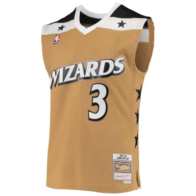 Men's Washington Wizards Caron Butler Gold 2001/02 Hardwood Classics Swingman Jersey 02