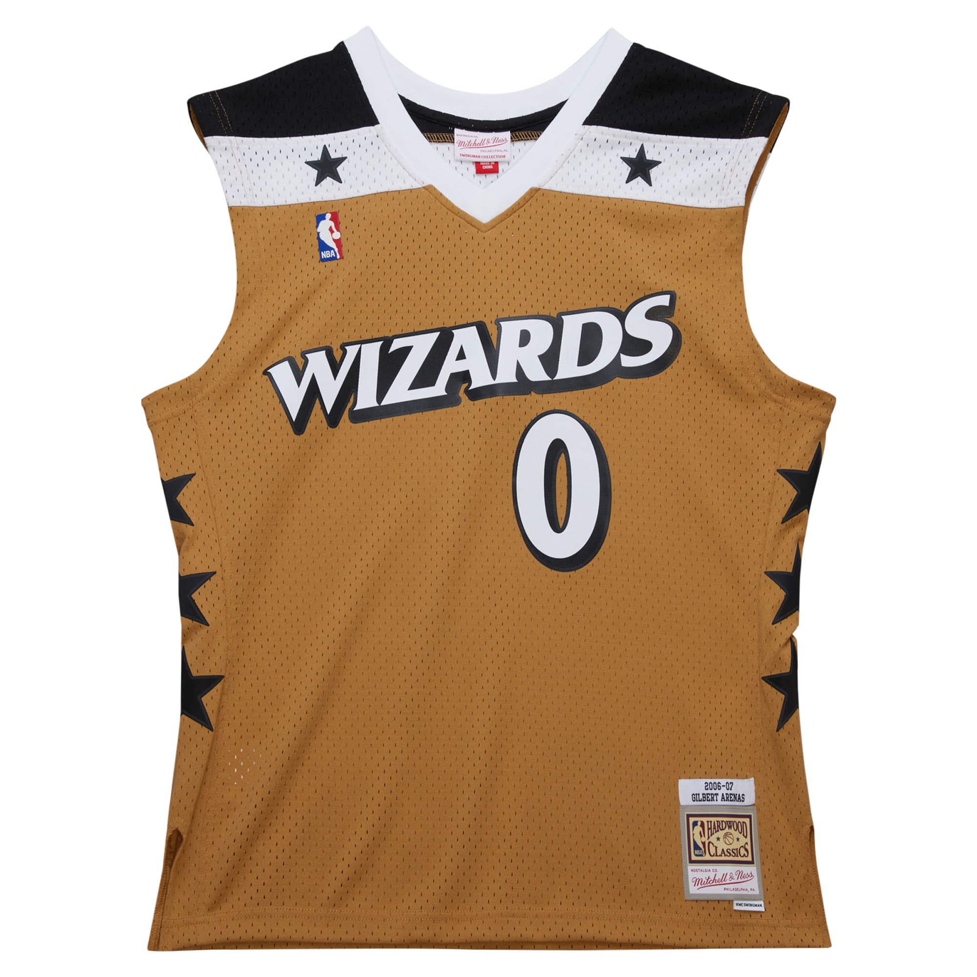 Men's Washington Wizards Gilbert Arenas Gold 2006/07 Hardwood Classics Swingman Jersey