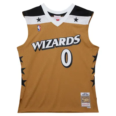 Men's Washington Wizards Gilbert Arenas Gold 2006/07 Hardwood Classics Swingman Jersey 02