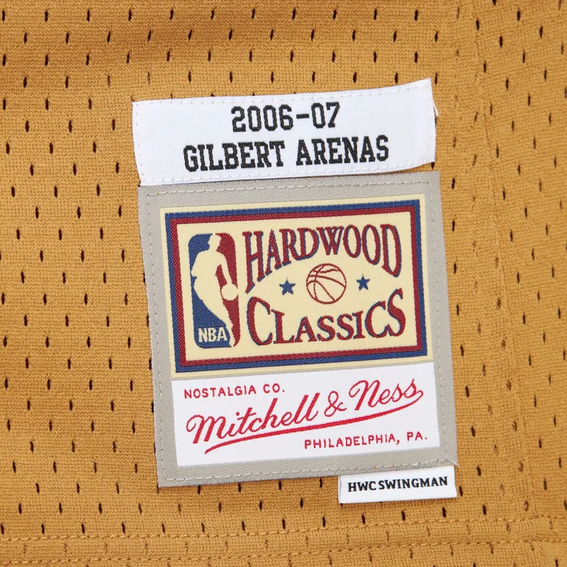 Men's Washington Wizards Gilbert Arenas Gold 2006/07 Hardwood Classics Swingman Jersey