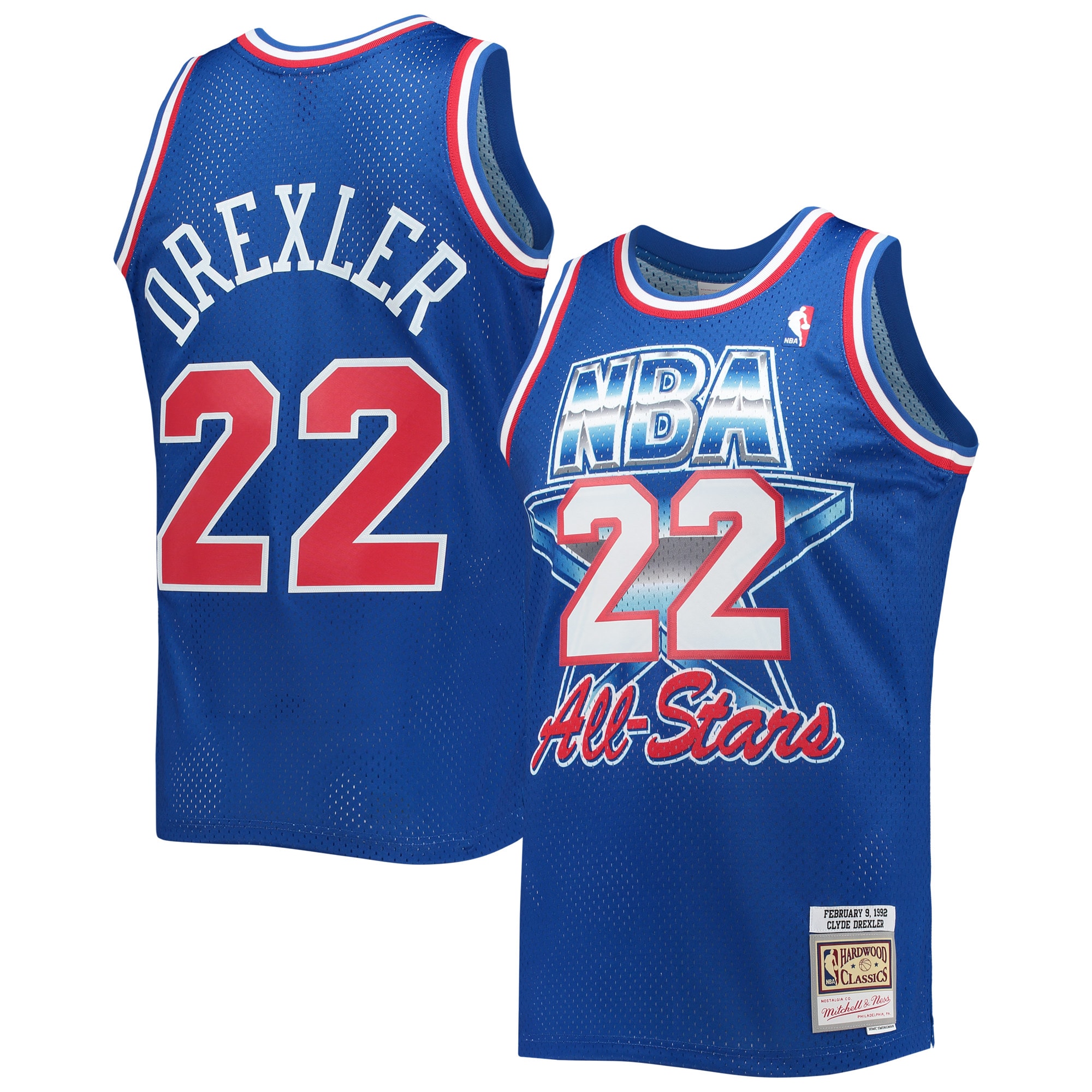 Men's Western Conference Clyde Drexler Royal Hardwood Classics 1992 NBA All-Star Game Swingman Jersey