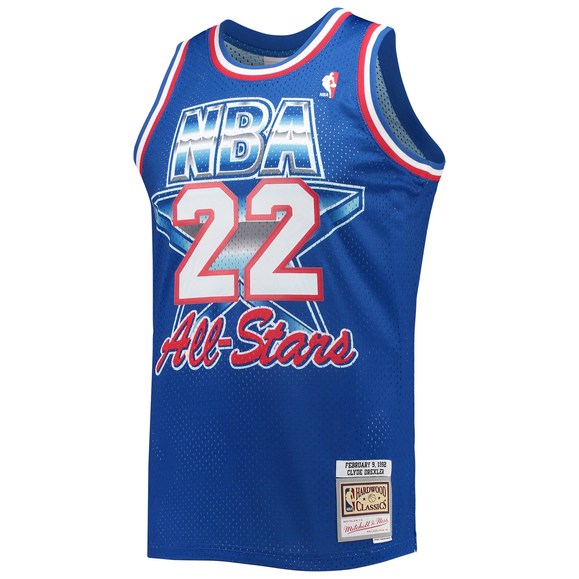 Men's Western Conference Clyde Drexler Royal Hardwood Classics 1992 NBA All-Star Game Swingman Jersey