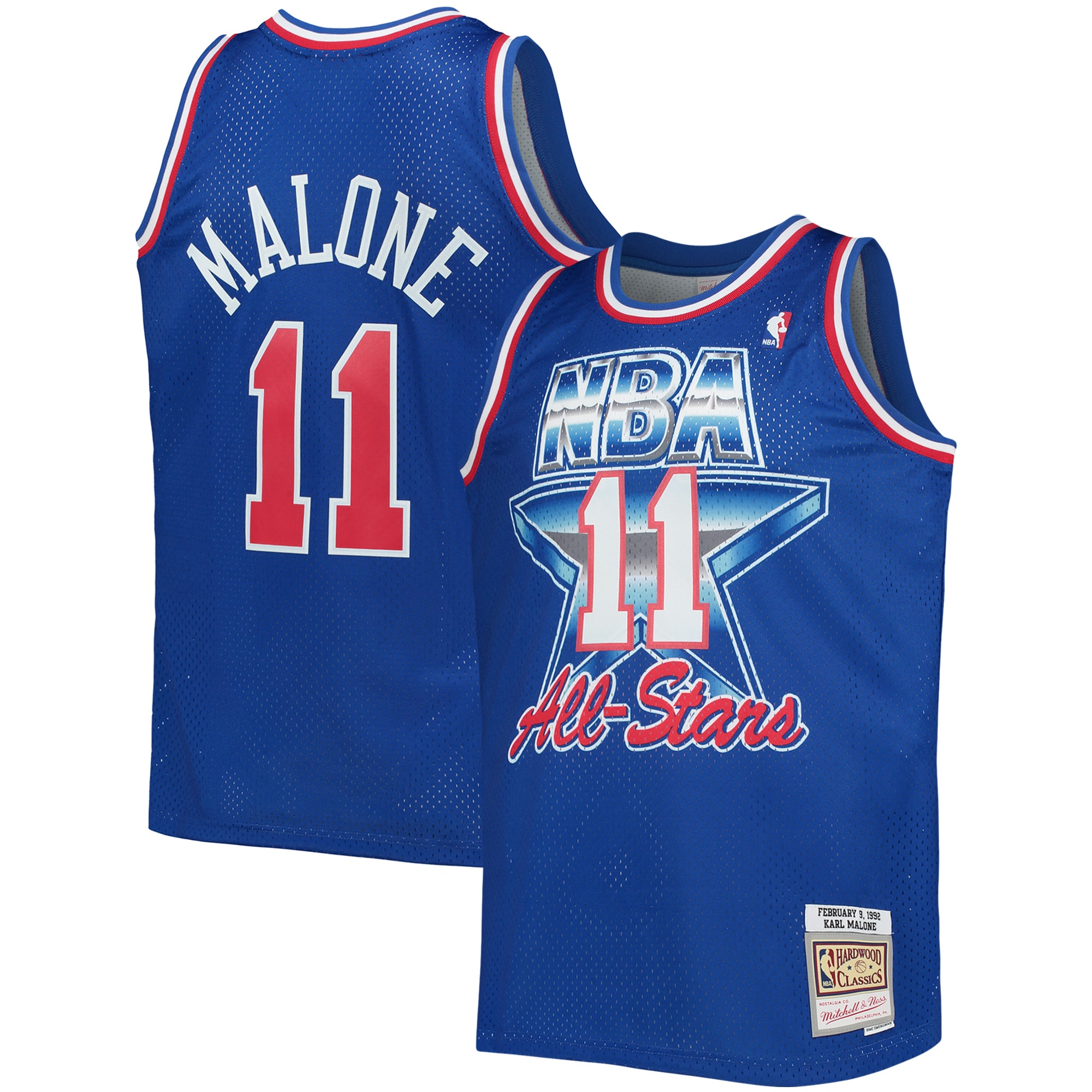 Men's Western Conference Karl Malone Royal Hardwood Classics 1992 NBA All-Star Game Swingman Jersey