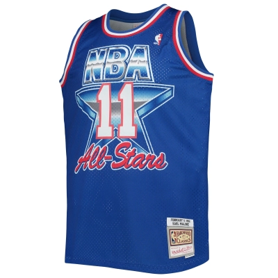 Men's Western Conference Karl Malone Royal Hardwood Classics 1992 NBA All-Star Game Swingman Jersey 02