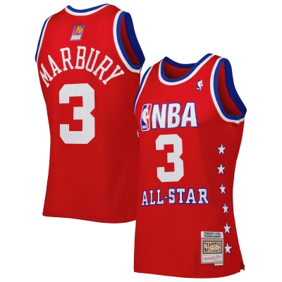 Men's Western Conference Stephon Marbury Red 2003 All Star Game Swingman Jersey 01