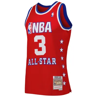 Men's Western Conference Stephon Marbury Red 2003 All Star Game Swingman Jersey 02