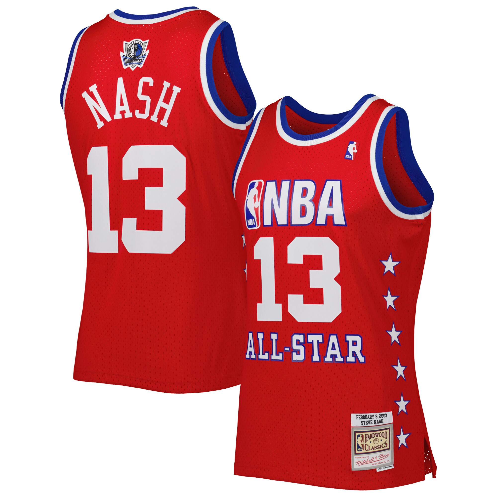 Men's Western Conference Steve Nash Red 2003 All Star Game Swingman Jersey
