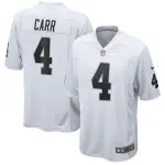 Mens Las Vegas Raiders Derek Carr White Game Jersey