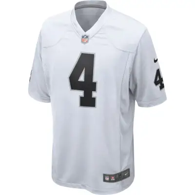 Mens Las Vegas Raiders Derek Carr White Game Jersey 02