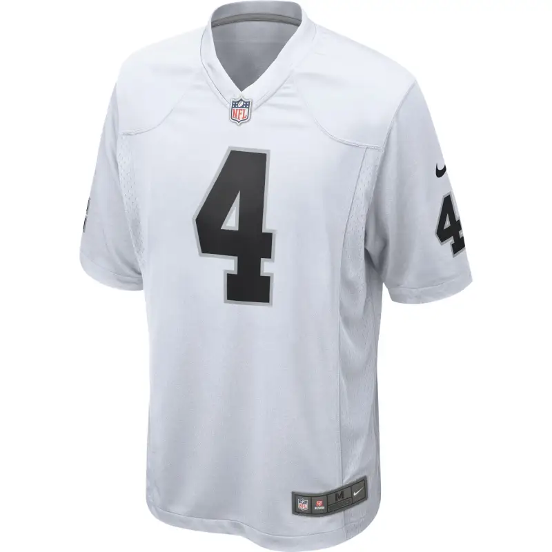 Mens Las Vegas Raiders Derek Carr White Game Jersey