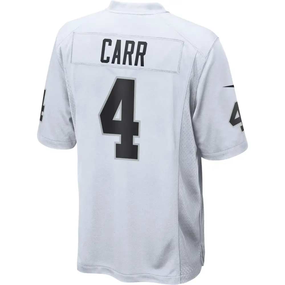 Mens Las Vegas Raiders Derek Carr White Game Jersey