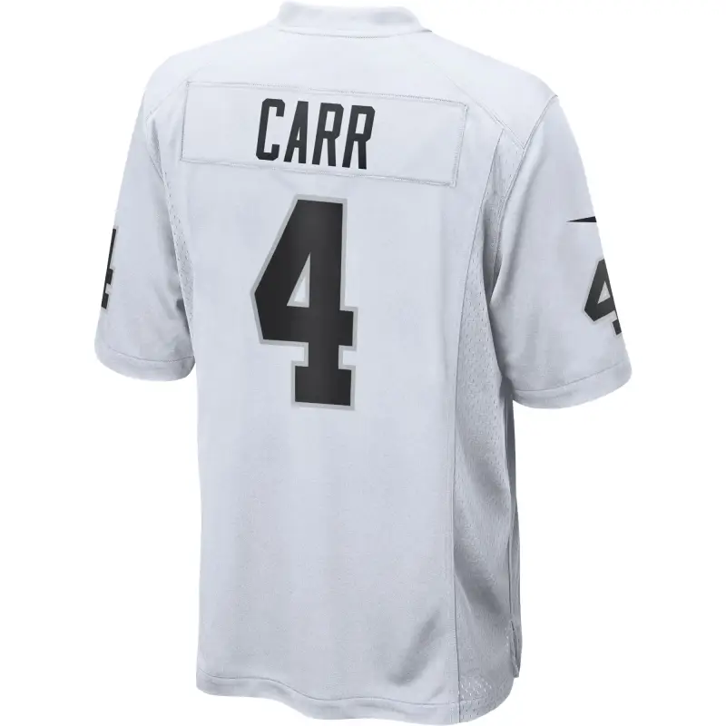 Mens Las Vegas Raiders Derek Carr White Game Jersey