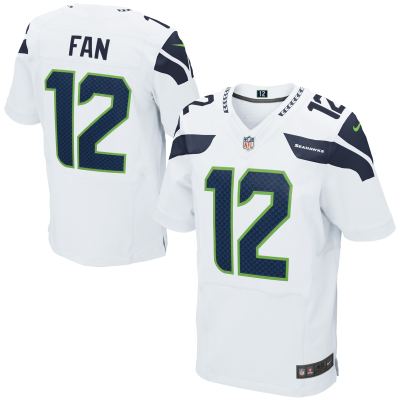 Mens Seattle Seahawks 12s White Elite Jersey 01