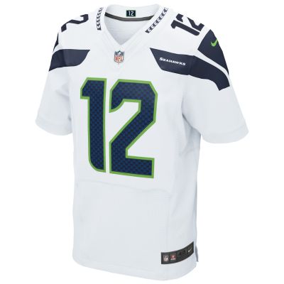 Mens Seattle Seahawks 12s White Elite Jersey 02
