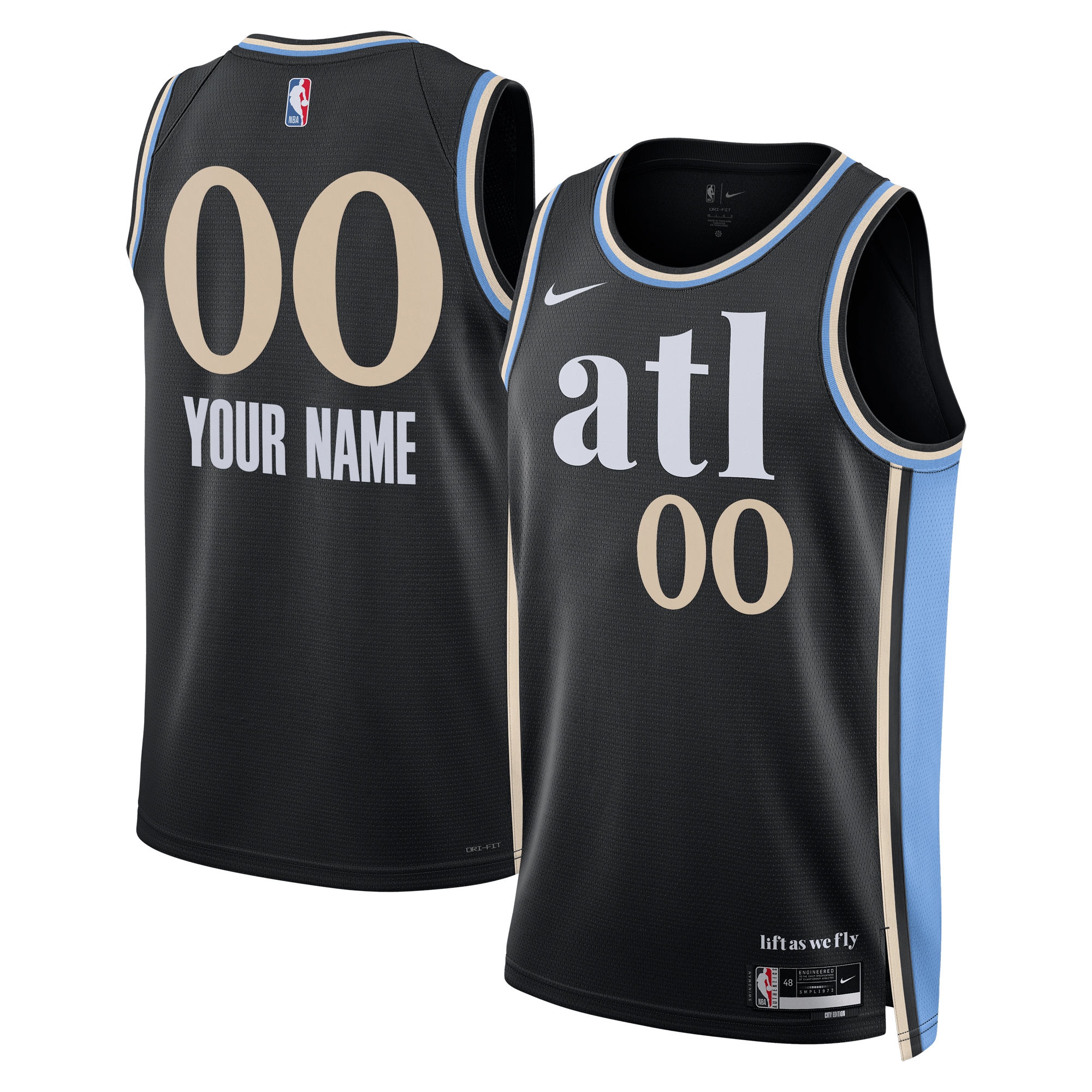 Unisex Atlanta Hawks  Black 2023/24 Custom Swingman Jersey - City Edition