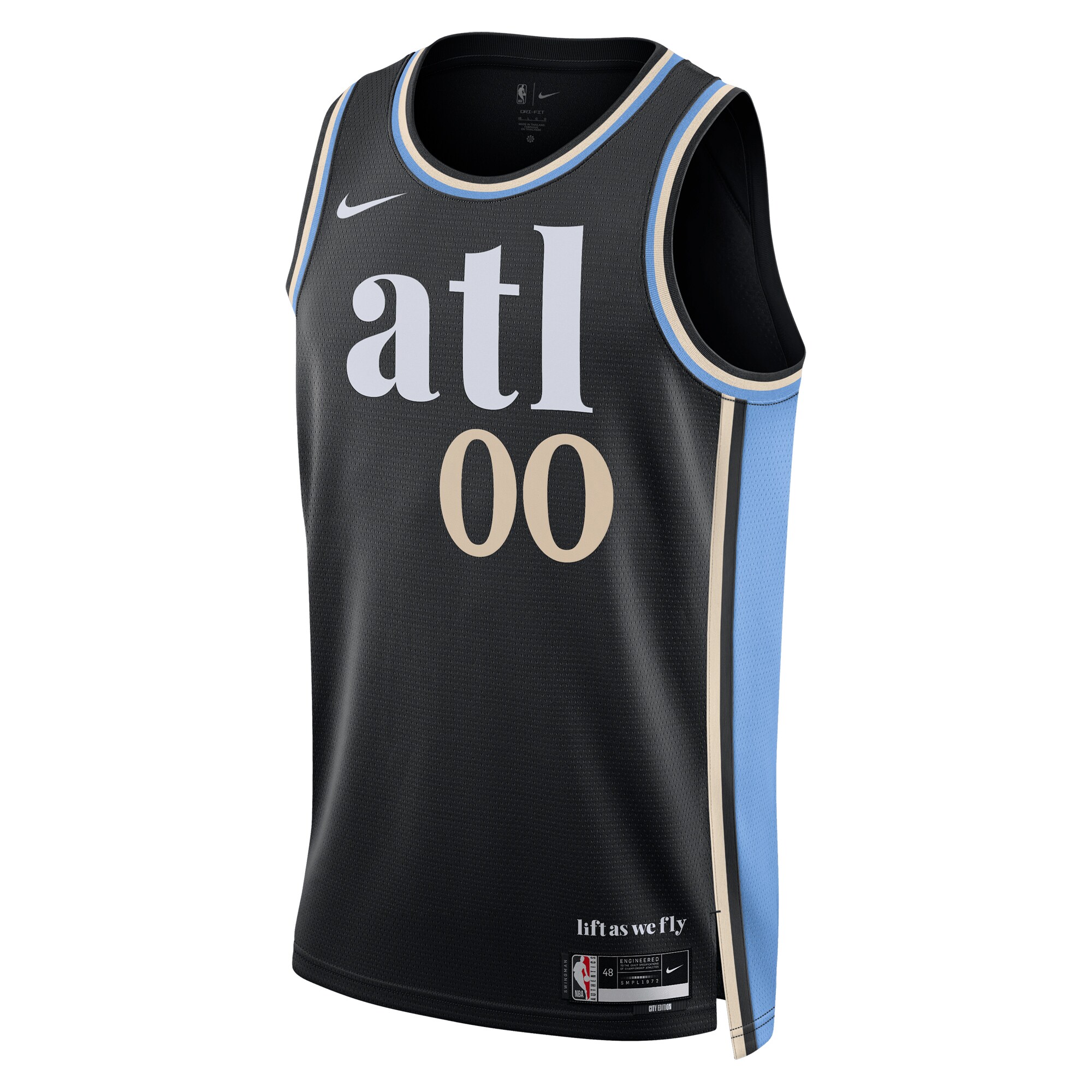 Unisex Atlanta Hawks  Black 2023/24 Custom Swingman Jersey - City Edition