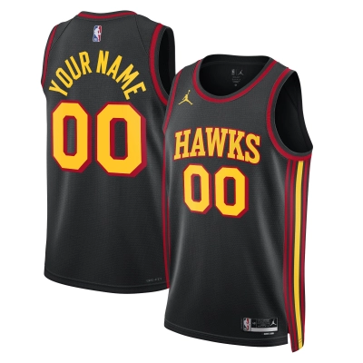 Unisex Atlanta Hawks Black 2022/23 Swingman Custom Jersey - Statement Edition 01
