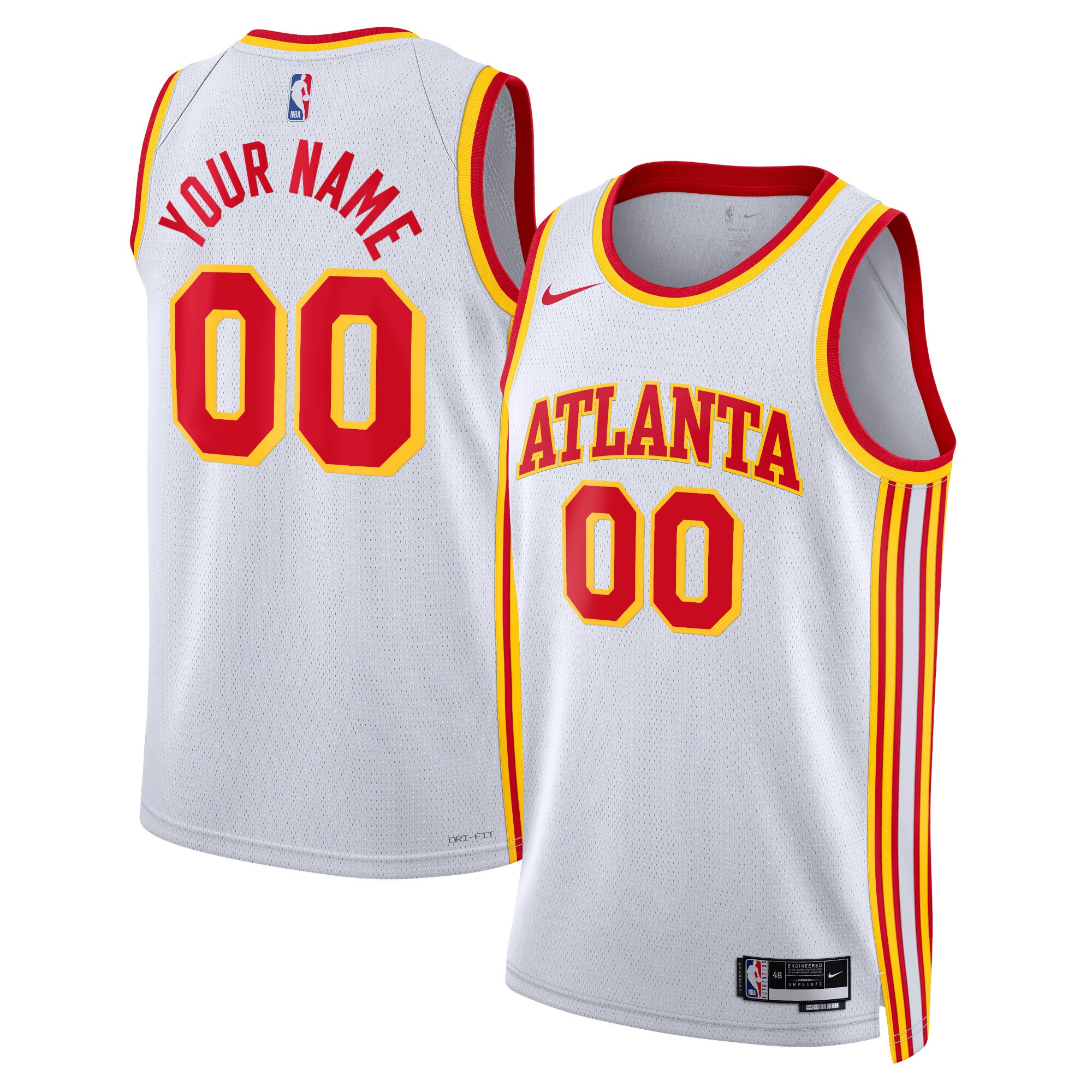 Unisex Atlanta Hawks White Swingman Custom Jersey - Association Edition