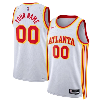 Unisex Atlanta Hawks White Swingman Custom Jersey - Association Edition 01