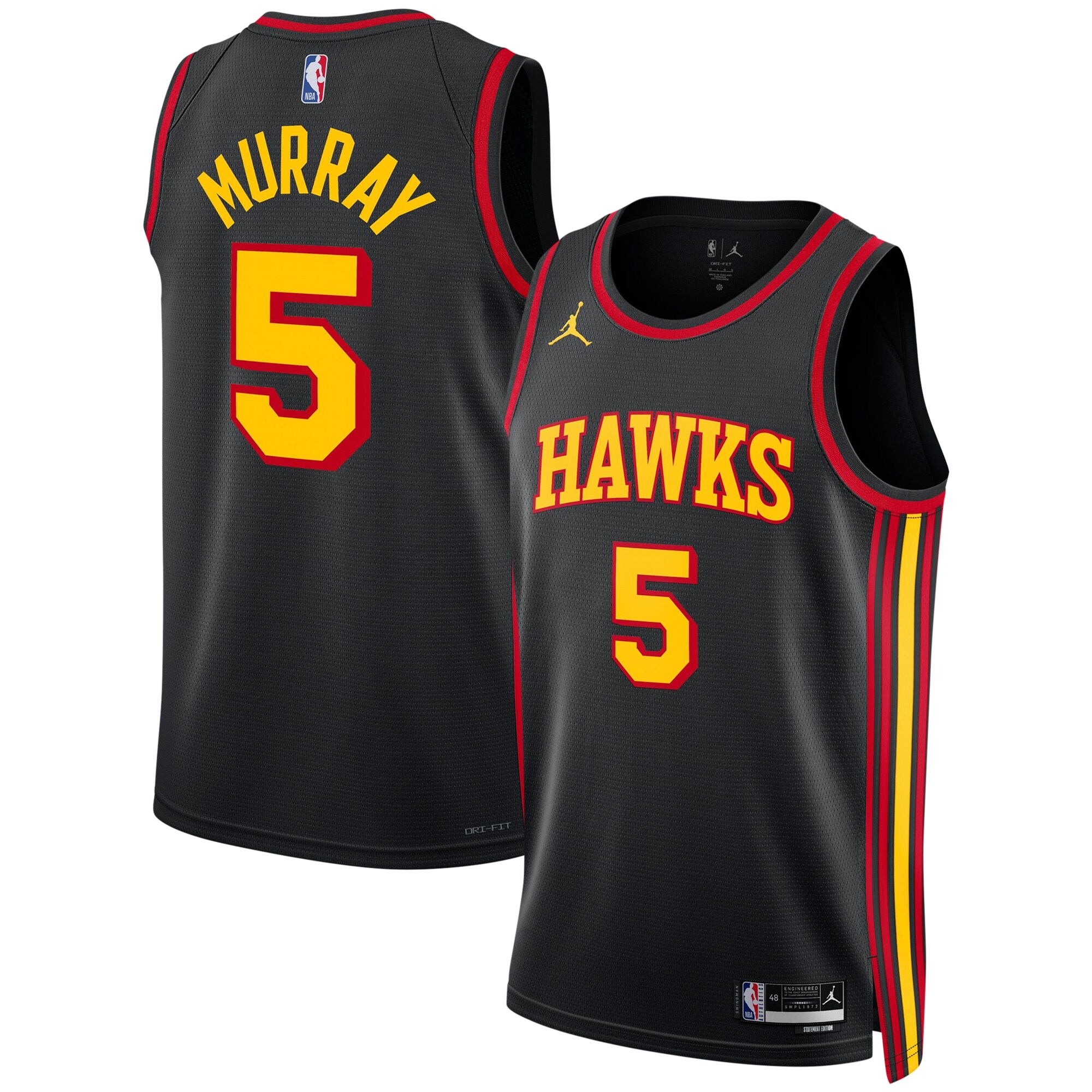 Unisex Atlanta Hawks Dejounte Murray Black Swingman Jersey - Statement Edition