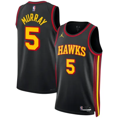 Unisex Atlanta Hawks Dejounte Murray Black Swingman Jersey - Statement Edition 01