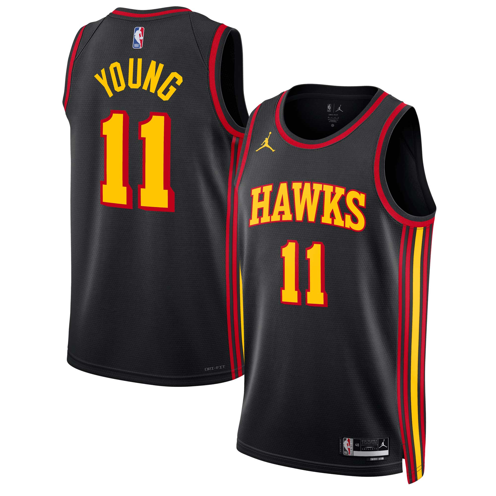 Unisex Atlanta Hawks Trae Young Black Swingman Jersey - Statement Edition