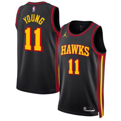 Unisex Atlanta Hawks Trae Young Black Swingman Jersey - Statement Edition 01