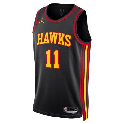 Unisex Atlanta Hawks Trae Young Black Swingman Jersey - Statement Edition 02