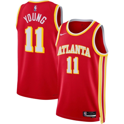 Unisex Atlanta Hawks Trae Young Red Swingman Jersey - Icon Edition 01