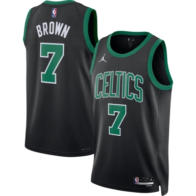 Unisex Boston Celtics Jaylen Brown Black Swingman Jersey - Statement Edition 01