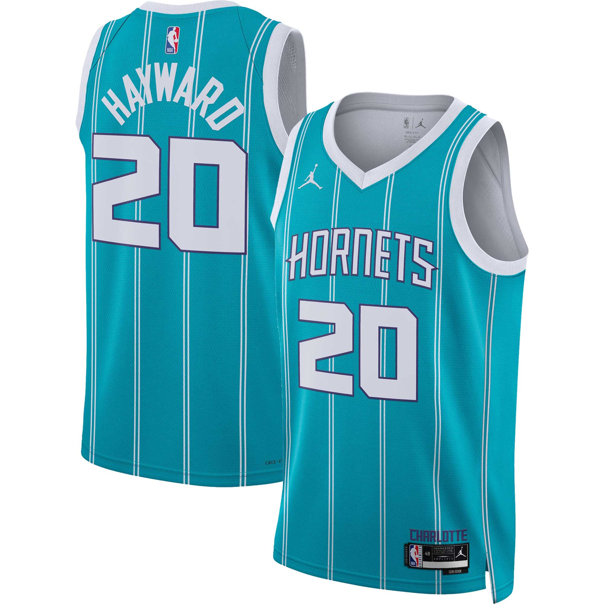 Unisex Charlotte Hornets Gordon Hayward Teal Swingman Jersey - Icon Edition