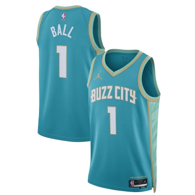 Unisex Charlotte Hornets LaMelo Ball Teal 2023/24 Swingman Jersey - City Edition 01