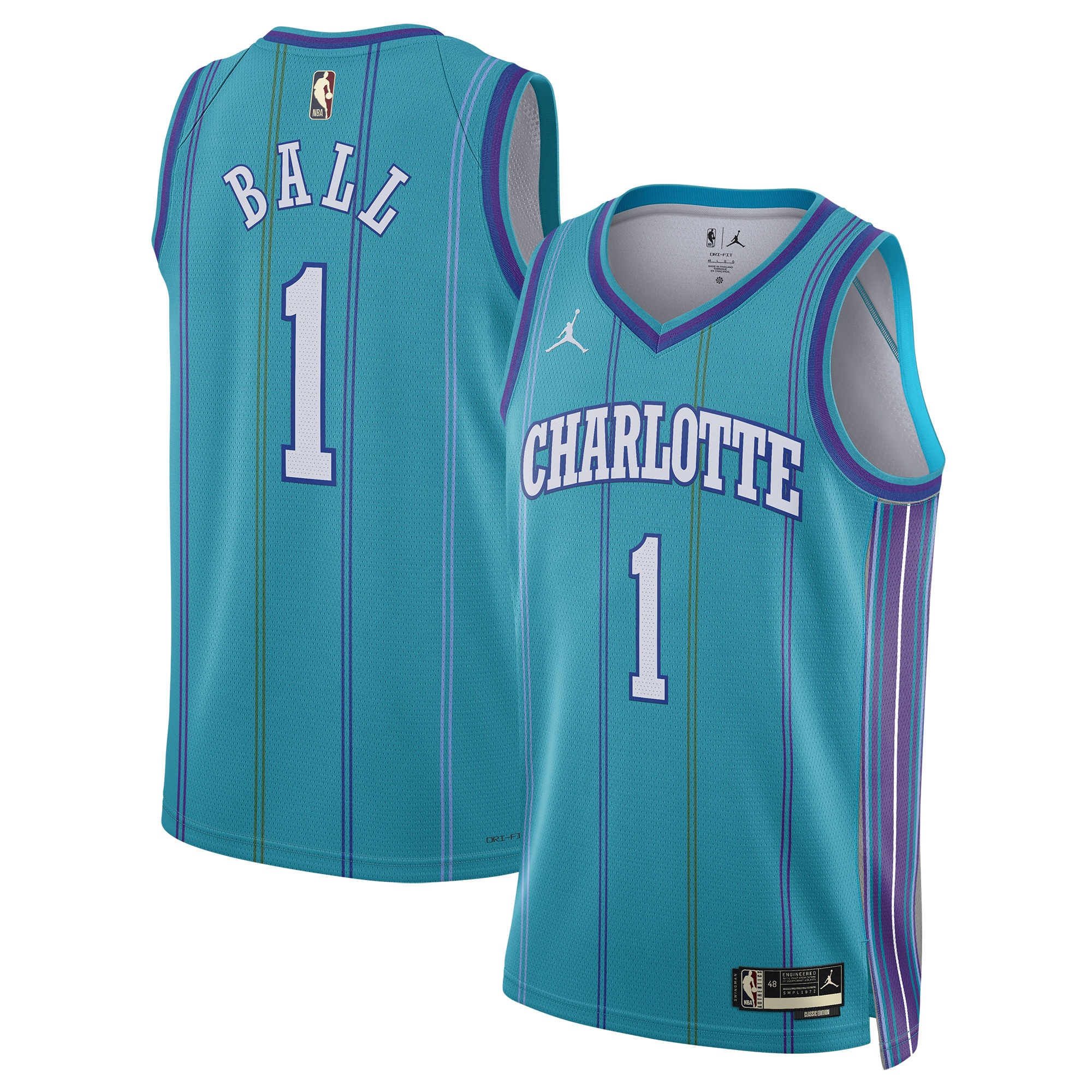 Unisex Charlotte Hornets LaMelo Ball Teal 2023/24 Swingman Replica Jersey - Classic Edition