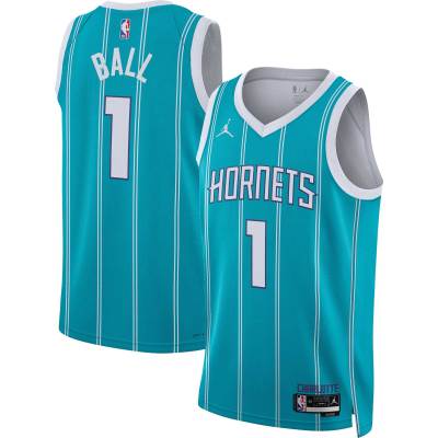 Unisex Charlotte Hornets LaMelo Ball Teal Swingman Jersey - Icon Edition 01