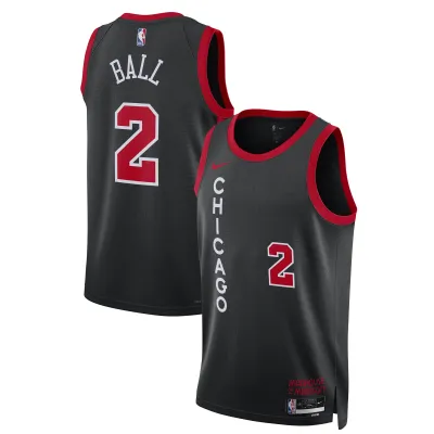 Unisex Chicago Bulls Lonzo Ball Black 2023/24 Swingman Jersey - City Edition 01