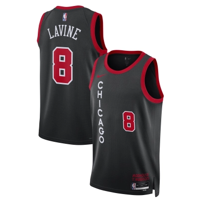 Unisex Chicago Bulls Zach LaVine Black 2023/24 Swingman Jersey - City Edition 01