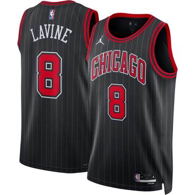 Unisex Chicago Bulls Zach LaVine Black Swingman Jersey - Statement Edition 01